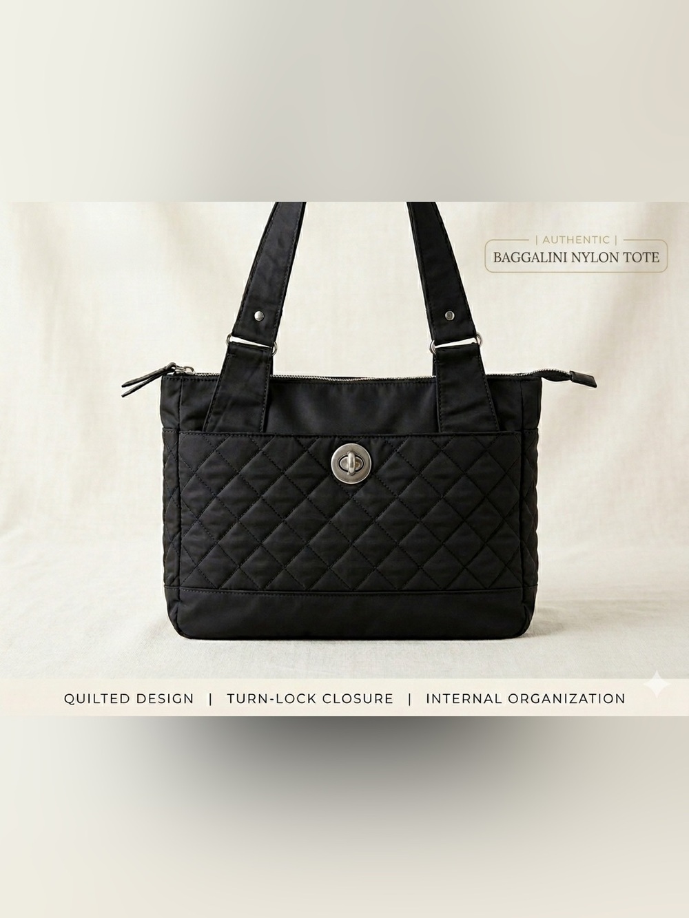 Quilted travel tote bag